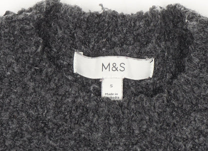 Marks and Spencer Women's Grey Chunky Knit Pullover Jumper Size S