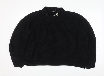 Threadbare Women’s Black Plus Size 24 Mock Neck Chunky Knit Jumper