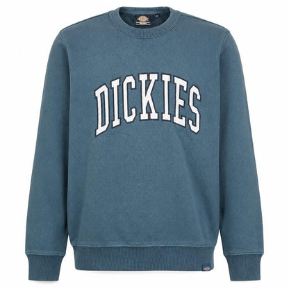 Dickies Men's Blue Crew Neck Logo Pullover Sweatshirt Medium