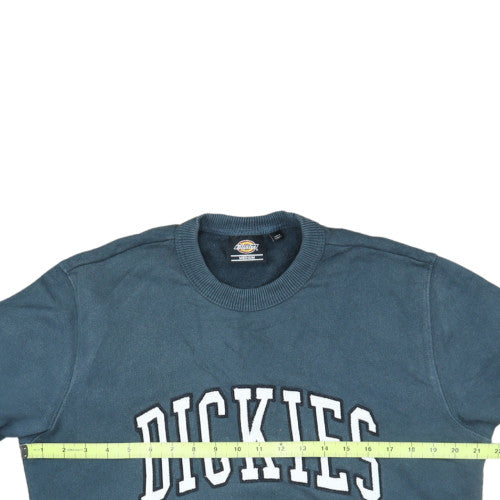 Dickies Men's Blue Crew Neck Logo Pullover Sweatshirt Medium