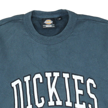 Dickies Men's Blue Crew Neck Logo Pullover Sweatshirt Medium