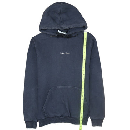 Calvin Klein Men's Blue Pullover Hoodie Size M Logo Fleece
