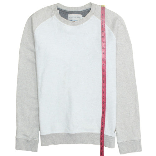 Calvin Klein Jeans Mens Grey Crew Neck Sweatshirt M Regular Fit