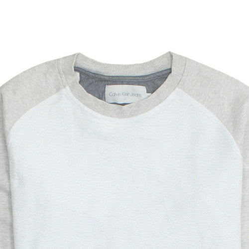 Calvin Klein Jeans Mens Grey Crew Neck Sweatshirt M Regular Fit