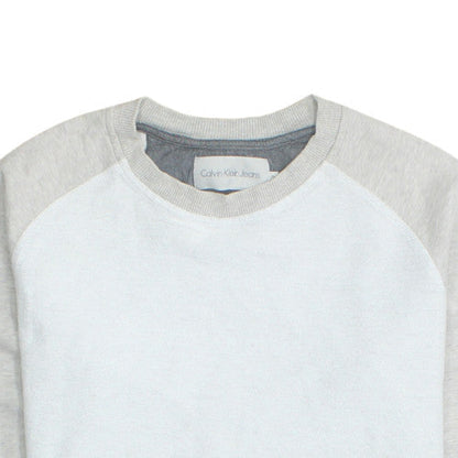 Calvin Klein Jeans Mens Grey Crew Neck Sweatshirt M Regular Fit
