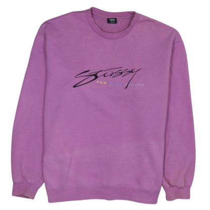 Stussy Women’s Purple Crew Neck Pullover Sweatshirt XL Cotton