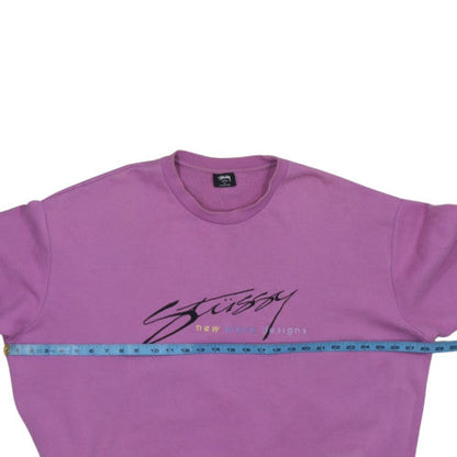 Stussy Women’s Purple Crew Neck Pullover Sweatshirt XL Cotton