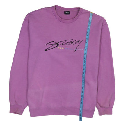 Stussy Women’s Purple Crew Neck Pullover Sweatshirt XL Cotton