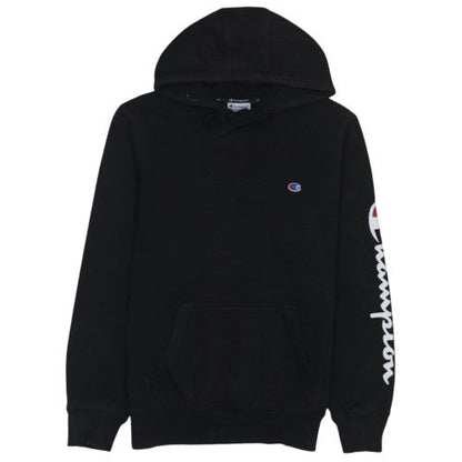 Champion Men’s Black Pullover Hoodie M Logo Sports Fleece Sweatshirt