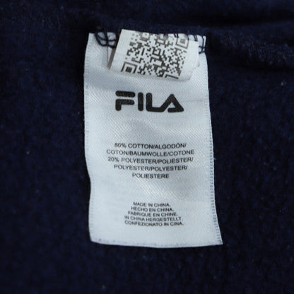 FILA Women's Navy Red Colourblock Hoodie Size S Pullover Cotton Blend
