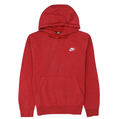 Nike Men's Red Pullover Hoodie Small Embroidered Logo Fleece
