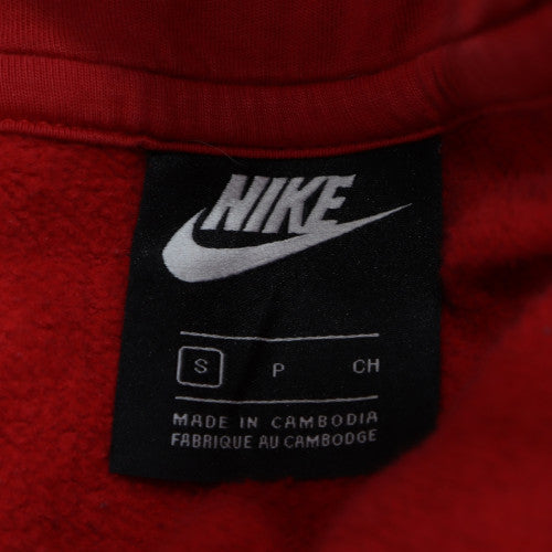 Nike Men's Red Pullover Hoodie Small Embroidered Logo Fleece