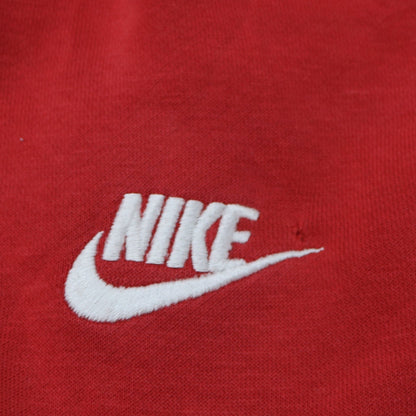 Nike Men's Red Pullover Hoodie Small Embroidered Logo Fleece