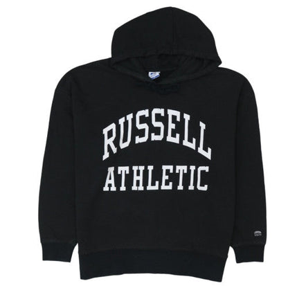 Russell Athletic Womens Black Hoodie Size 10 Pullover Cotton Blend