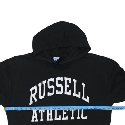 Russell Athletic Womens Black Hoodie Size 10 Pullover Cotton Blend