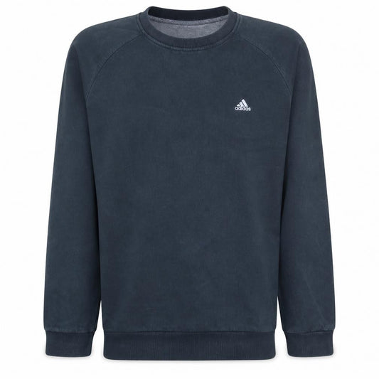 Front view of Adidas Men's Black Crew Neck Pullover Sweatshirt, size L