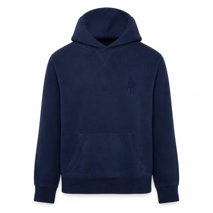 Ralph Lauren Men's Blue Pullover Hoodie L Embroidered Logo