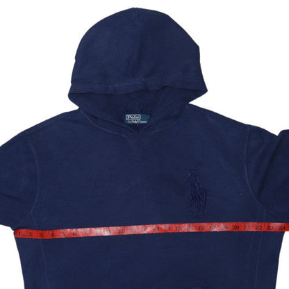 Ralph Lauren Men's Blue Pullover Hoodie L Embroidered Logo