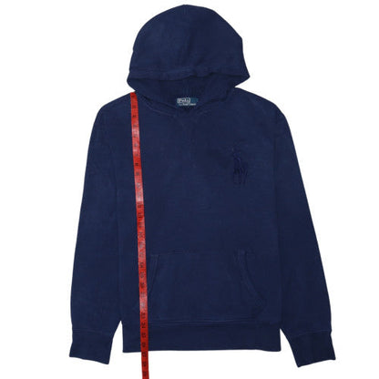 Ralph Lauren Men's Blue Pullover Hoodie L Embroidered Logo
