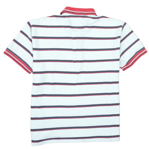 Tommy Hilfiger Men's White Striped Polo Shirt Size L Classic Fit