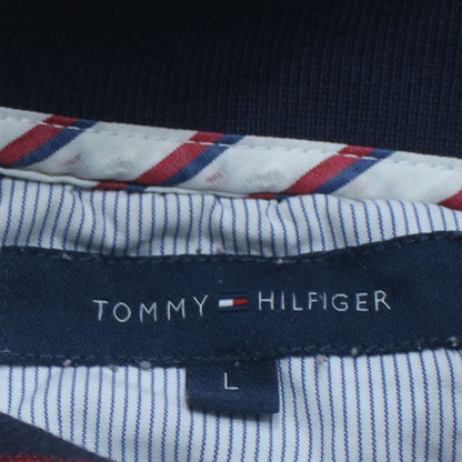Tommy Hilfiger Men's White Striped Polo Shirt Size L Classic Fit