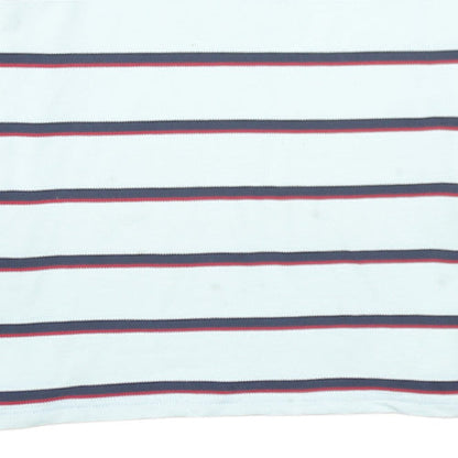 Tommy Hilfiger Men's White Striped Polo Shirt Size L Classic Fit