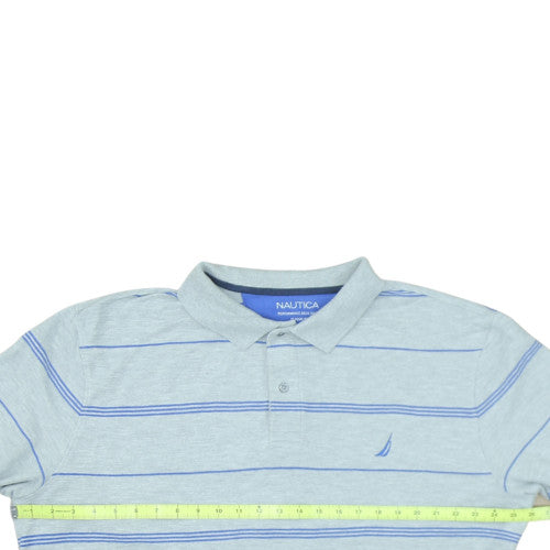 Nautica Men's Blue Classic Fit Striped Polo Shirt XXL