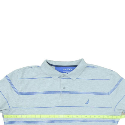 Nautica Men's Blue Classic Fit Striped Polo Shirt XXL