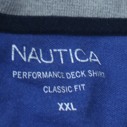 Nautica Men's Blue Classic Fit Striped Polo Shirt XXL