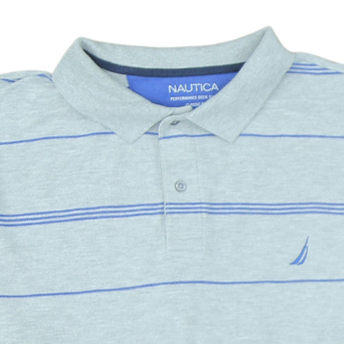 Nautica Men's Blue Classic Fit Striped Polo Shirt XXL