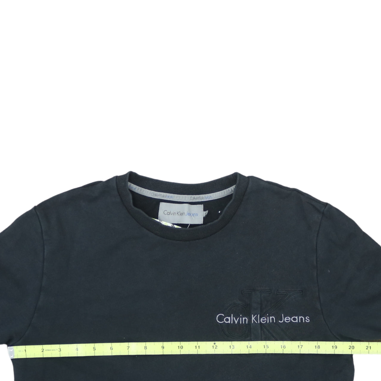 Calvin Klein Jeans Men's Black M Crew Neck Cotton Sweatshirt