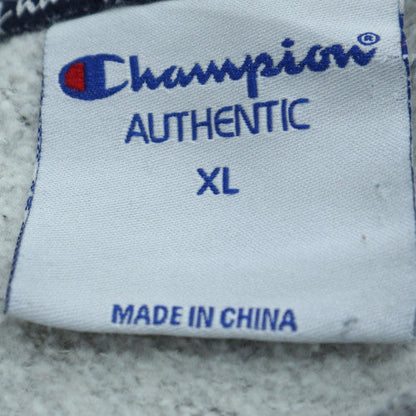 Champion Men's Grey Pullover Hoodie XL Sports Logo Fleece