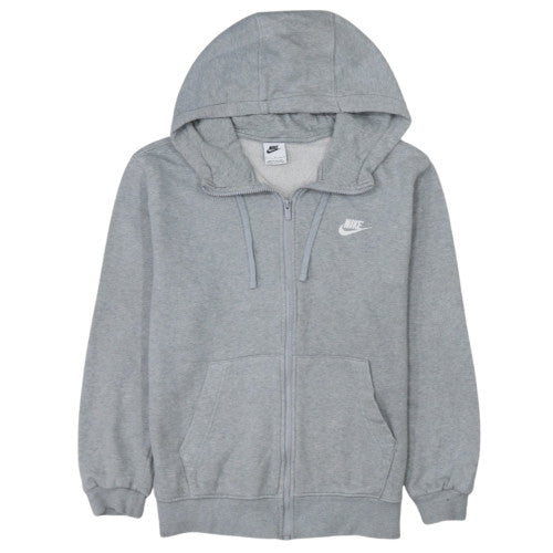 Nike Mens Grey Full Zip Hoodie M Classic Fleece Sweatshirt