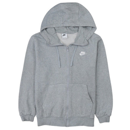 Nike Mens Grey Full Zip Hoodie M Classic Fleece Sweatshirt