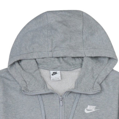 Nike Mens Grey Full Zip Hoodie M Classic Fleece Sweatshirt