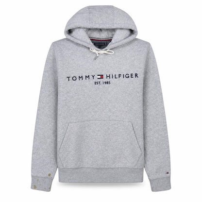 Tommy Hilfiger Women's Grey Small Pullover Hoodie with Logo