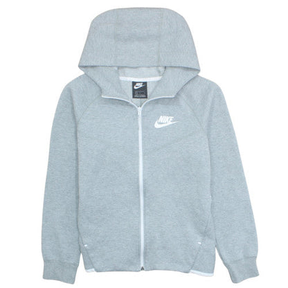 Nike Womens Grey Full Zip Hoodie Size L Cotton Blend Sportswear