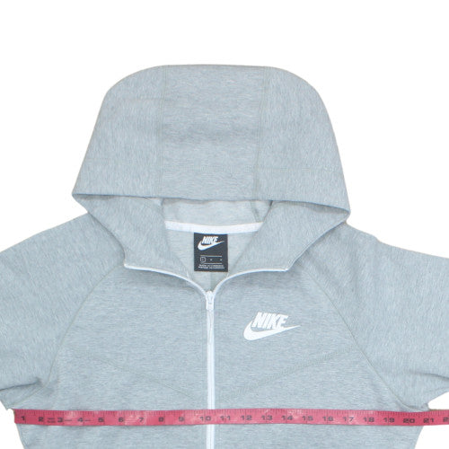 Nike Womens Grey Full Zip Hoodie Size L Cotton Blend Sportswear