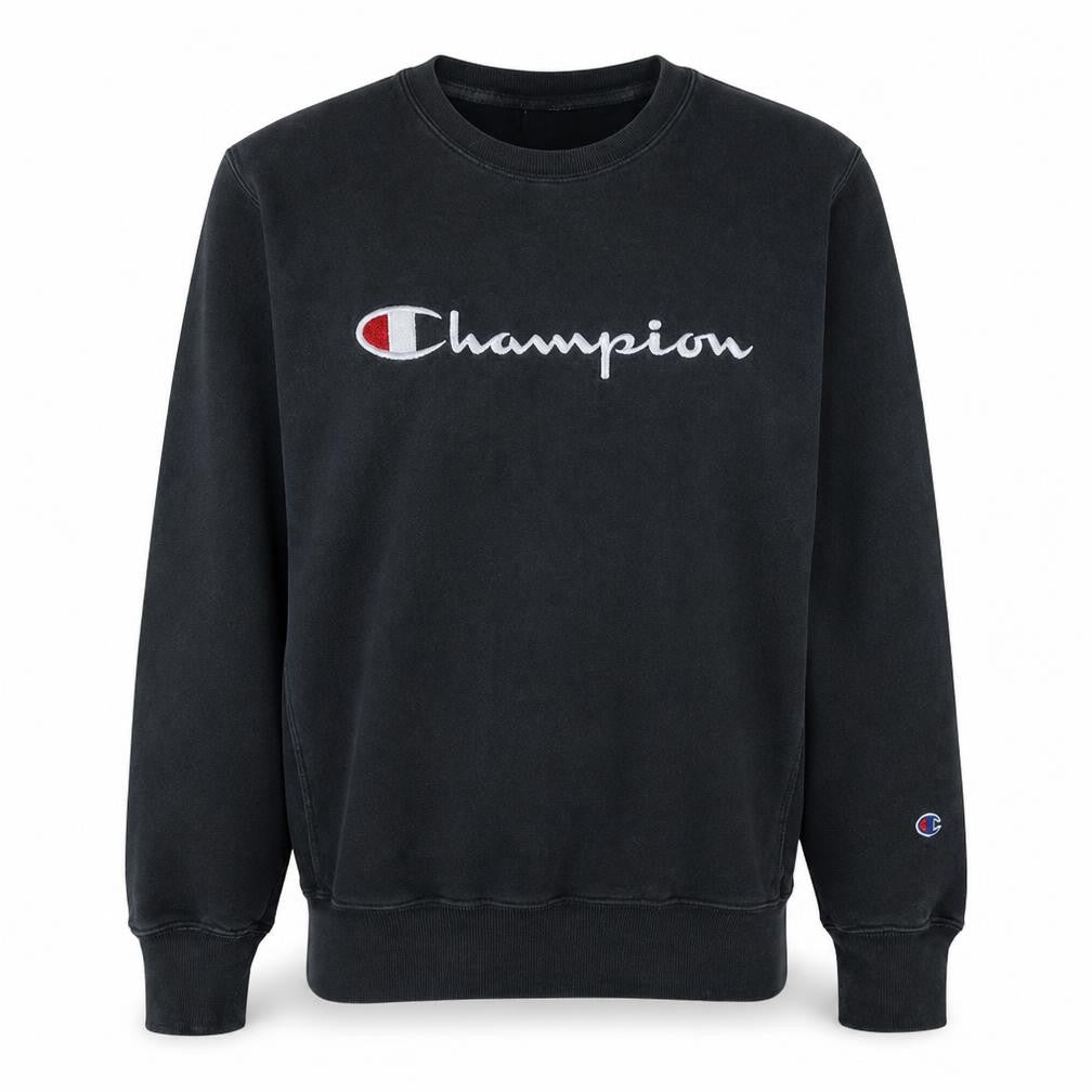 Champion Men's Black Medium Reverse Weave Crew Neck Sweatshirt