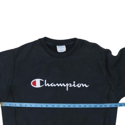 Champion Men's Black Medium Reverse Weave Crew Neck Sweatshirt