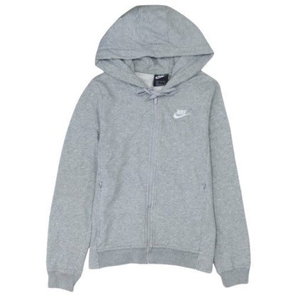 Nike Women's Grey Full Zip Hoodie Small Cotton Blend Casual