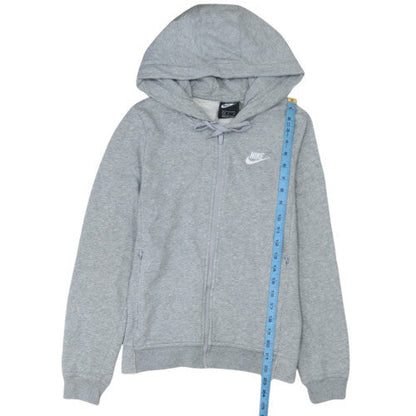 Nike Women's Grey Full Zip Hoodie Small Cotton Blend Casual