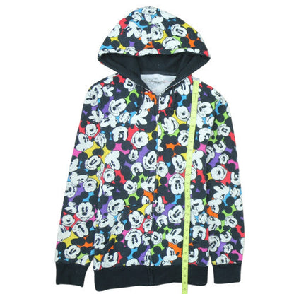 Disneyland Paris Womens Black Multicoloured Mickey Mouse Full Zip Hoodie Size S