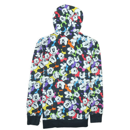 Disneyland Paris Womens Black Multicoloured Mickey Mouse Full Zip Hoodie Size S