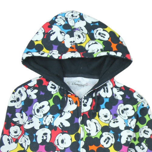 Disneyland Paris Womens Black Multicoloured Mickey Mouse Full Zip Hoodie Size S