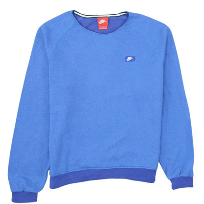 Nike Womens Blue Pullover Sweatshirt M Cotton Blend Casual Crew Neck