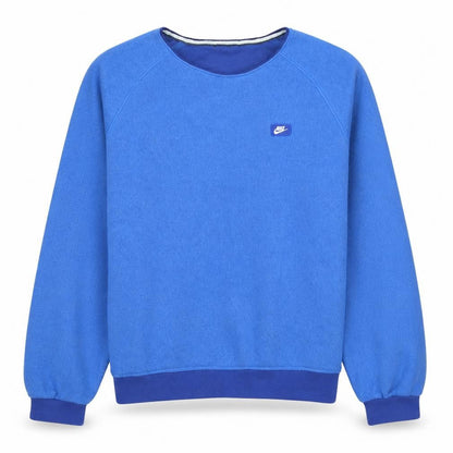 Nike Womens Blue Pullover Sweatshirt M Cotton Blend Casual Crew Neck
