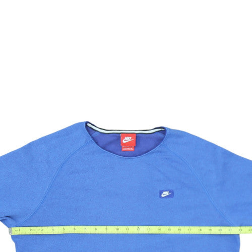 Nike Womens Blue Pullover Sweatshirt M Cotton Blend Casual Crew Neck