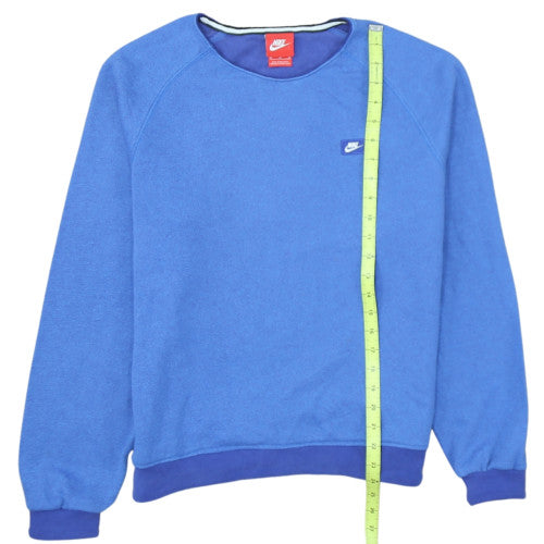 Nike Womens Blue Pullover Sweatshirt M Cotton Blend Casual Crew Neck