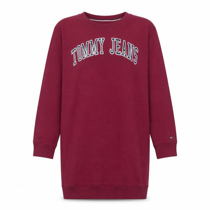 Tommy Jeans Womens Red Pullover Sweatshirt M Logo Cotton Blend